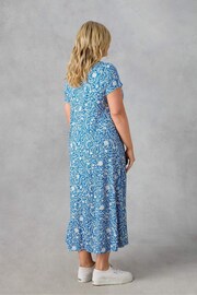 Live Unlimited Curve Blue Petite Paisley Jersey Midi Dress - Image 4 of 5