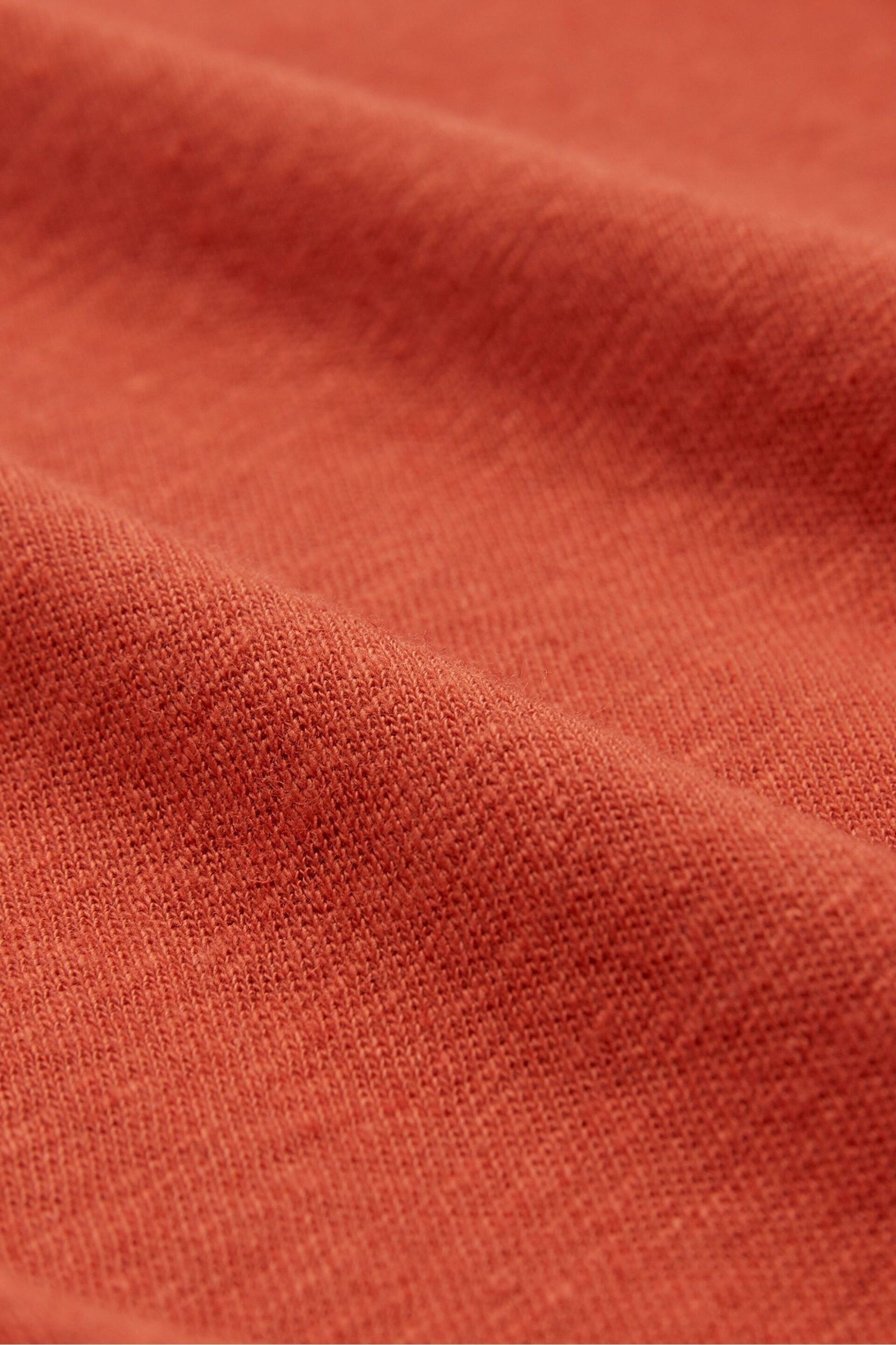 Celtic & Co. Orange Linen Cotton V-Neck Midi Dress - Image 3 of 4