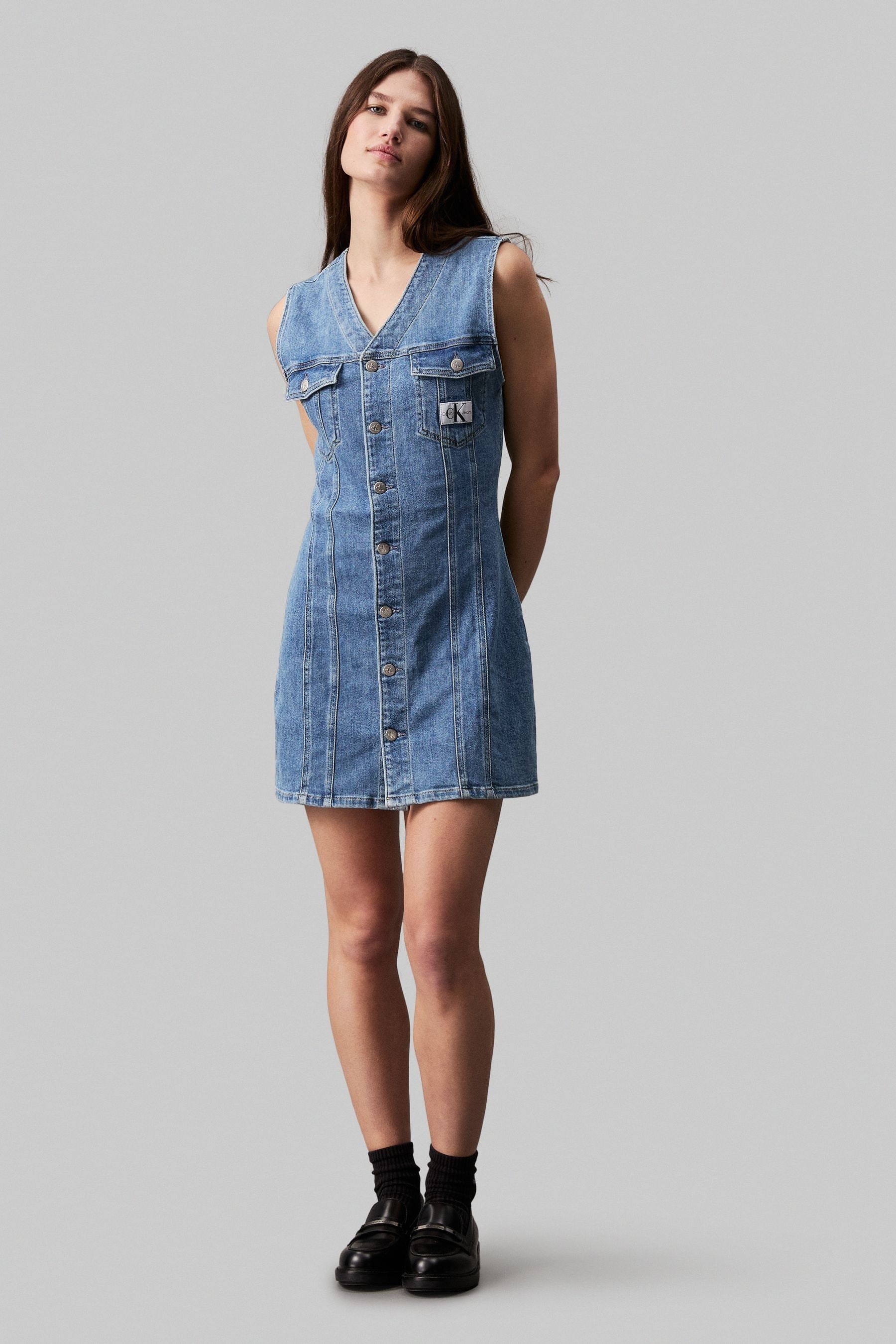 Denim dress calvin klein deals
