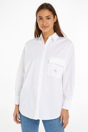 Calvin Klein Jeans Cotton Utility Long-Sleeved White Shirt - Image 1 of 7