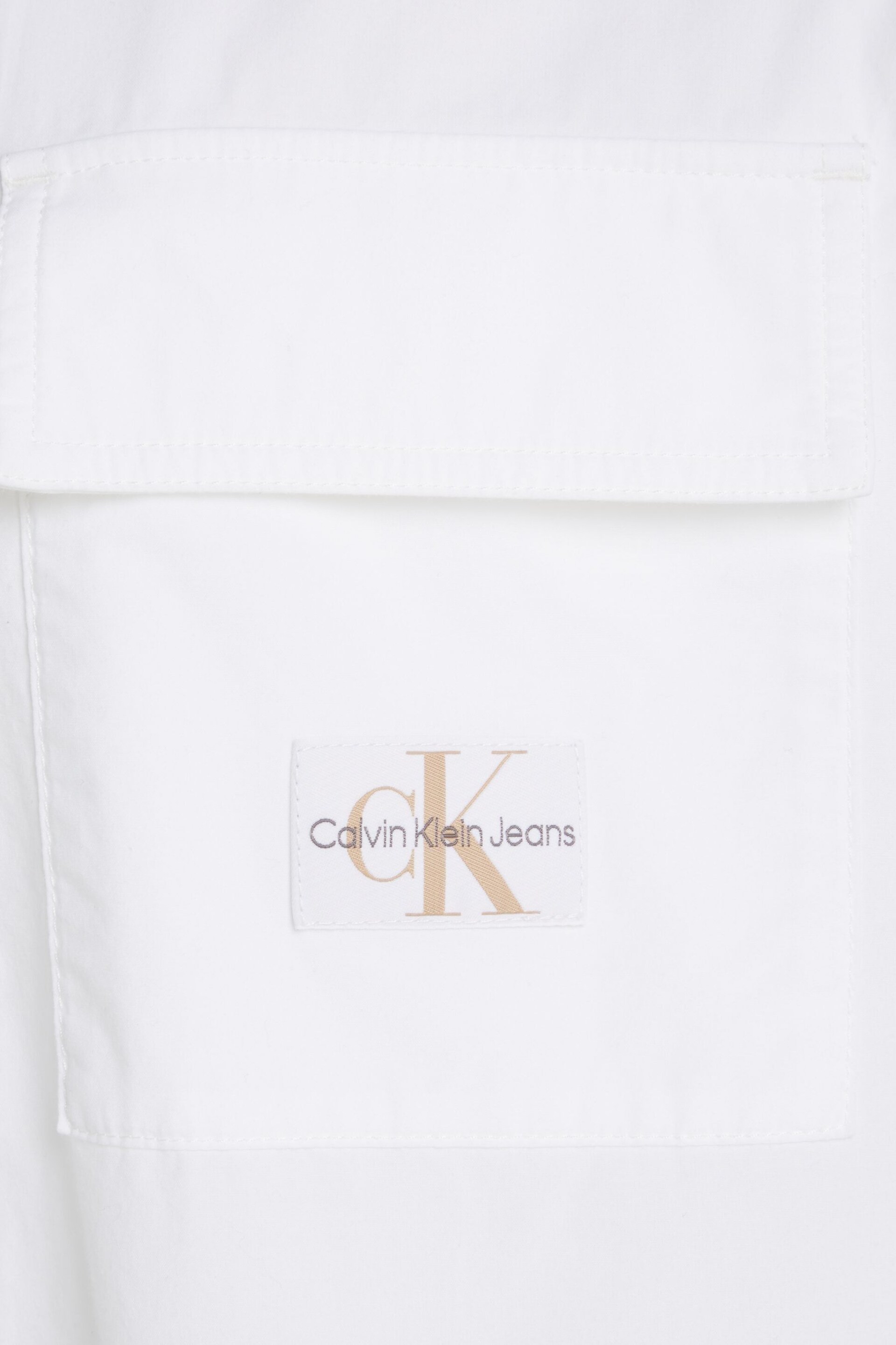 Calvin Klein Jeans Cotton Utility Long-Sleeved White Shirt - Image 6 of 7