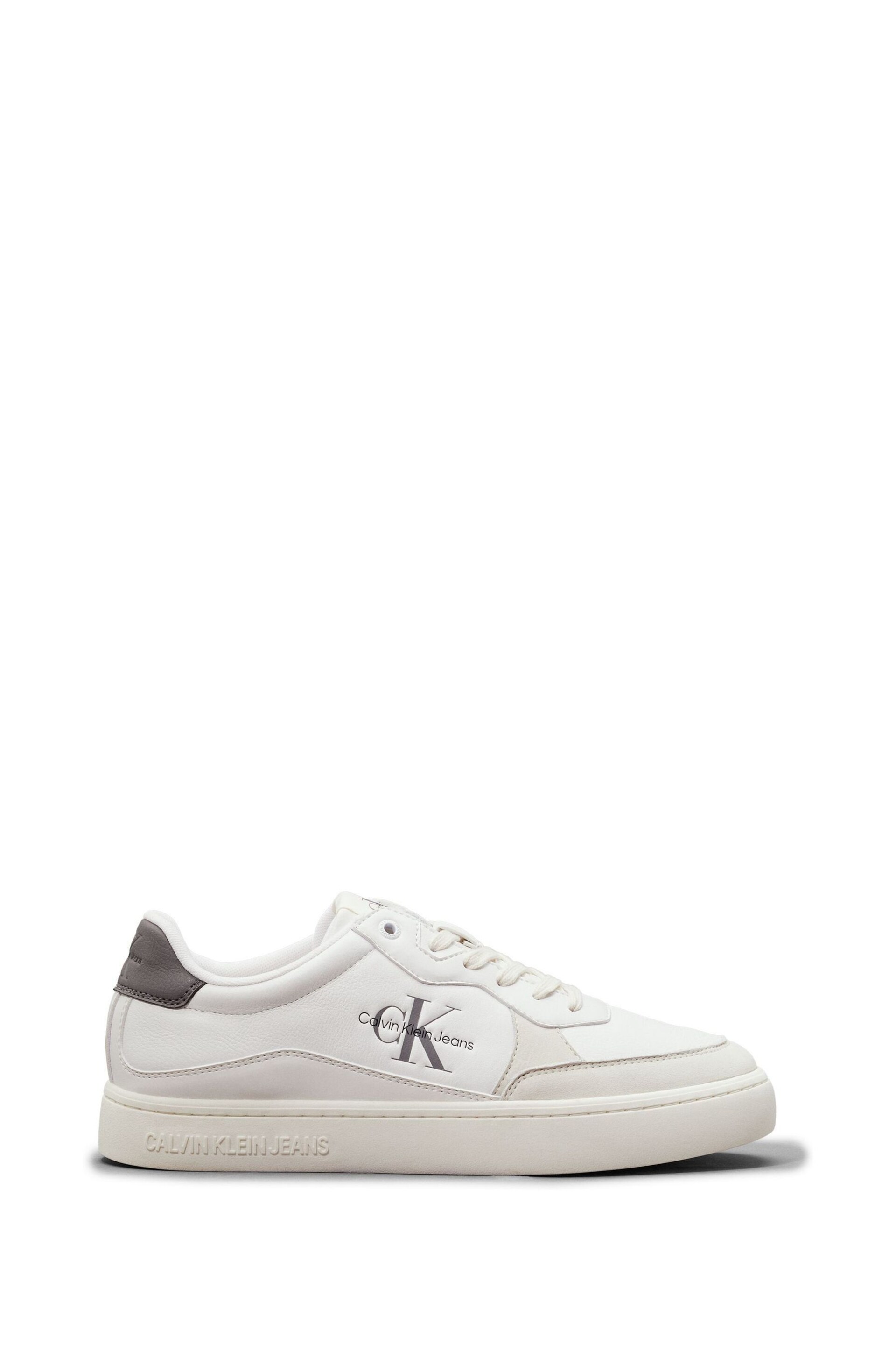 Calvin Klein Grey Classic Cupsole Low Lace-Up Trainers - Image 1 of 5