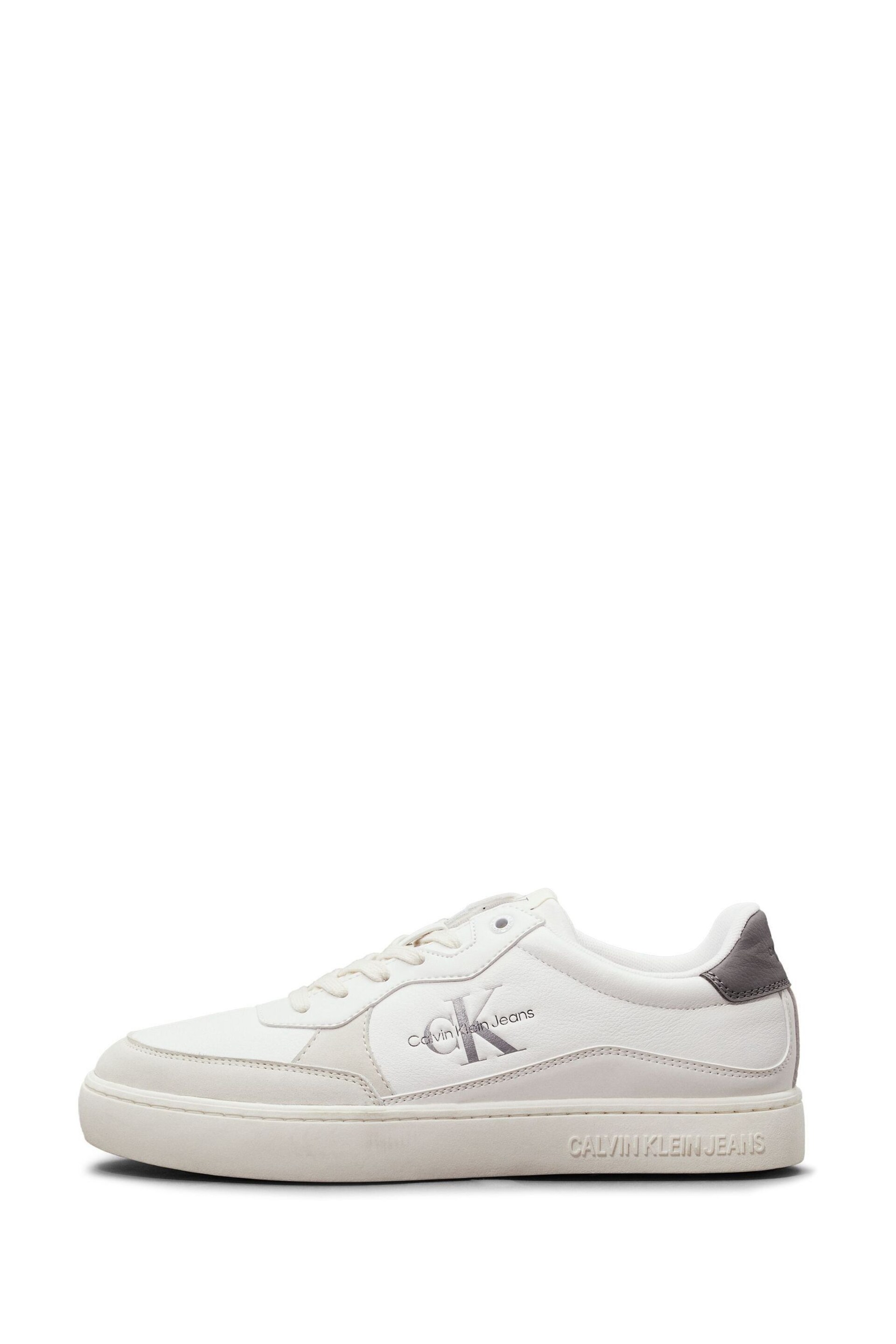 Calvin Klein Grey Classic Cupsole Low Lace-Up Trainers - Image 2 of 5