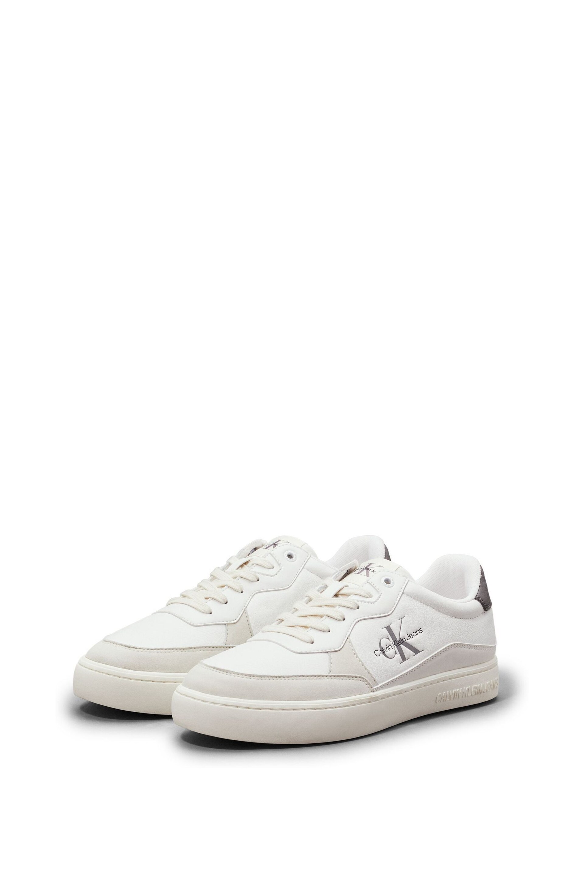 Calvin Klein Grey Classic Cupsole Low Lace-Up Trainers - Image 3 of 5