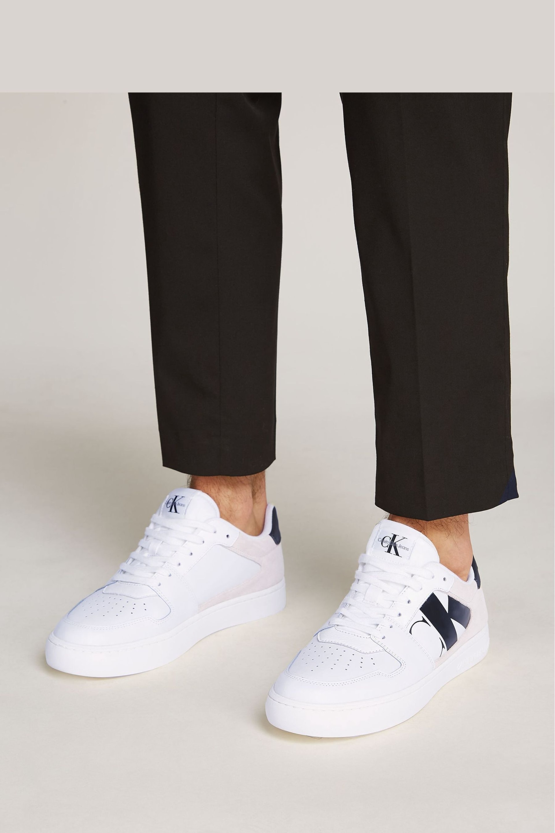 Calvin Klein White Classic Cupsole Low Lace-Up Trainers - Image 4 of 4