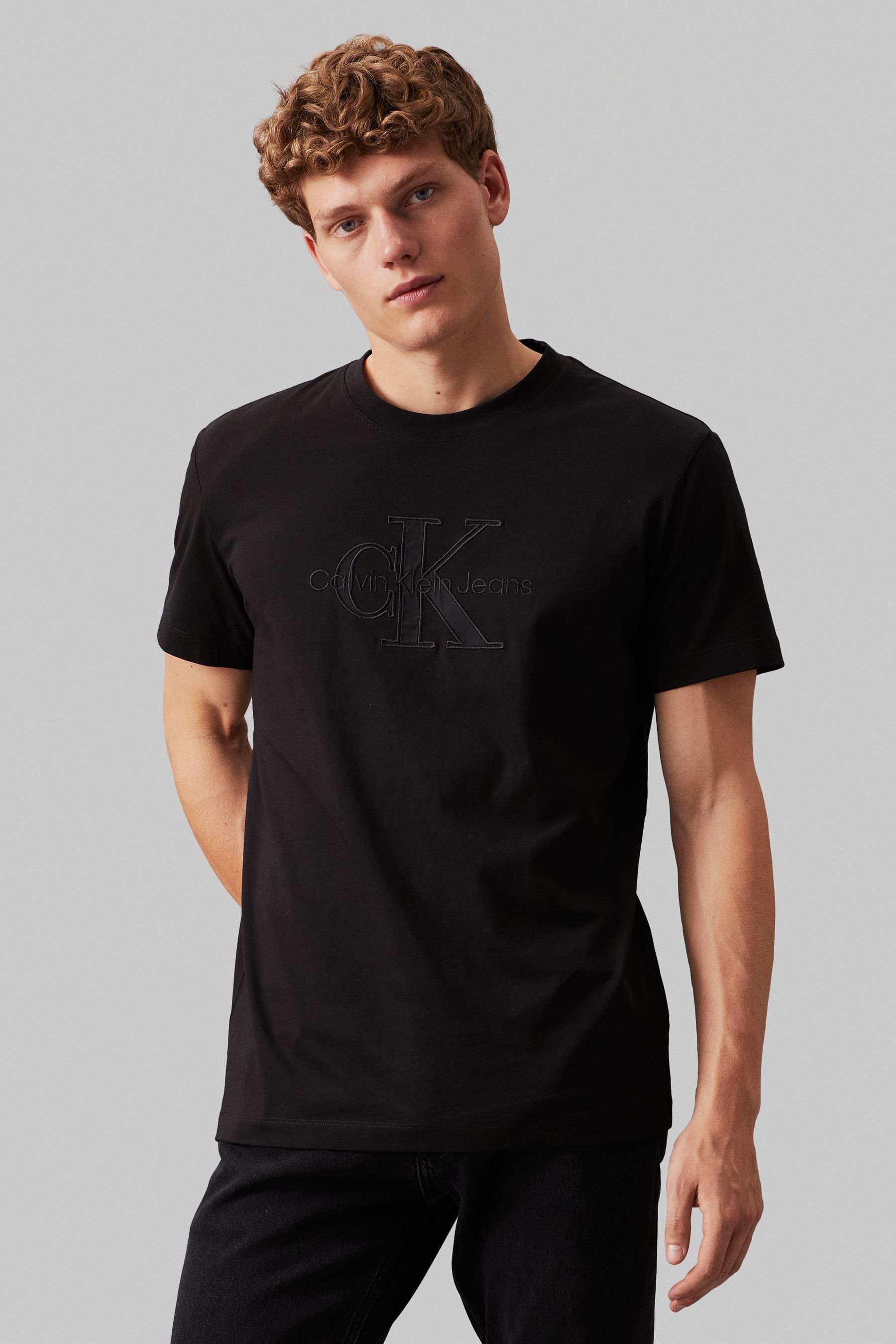 Buy Calvin Klein Jeans 100 Cotton Monologo Black T Shirt from Next Azerbaijan