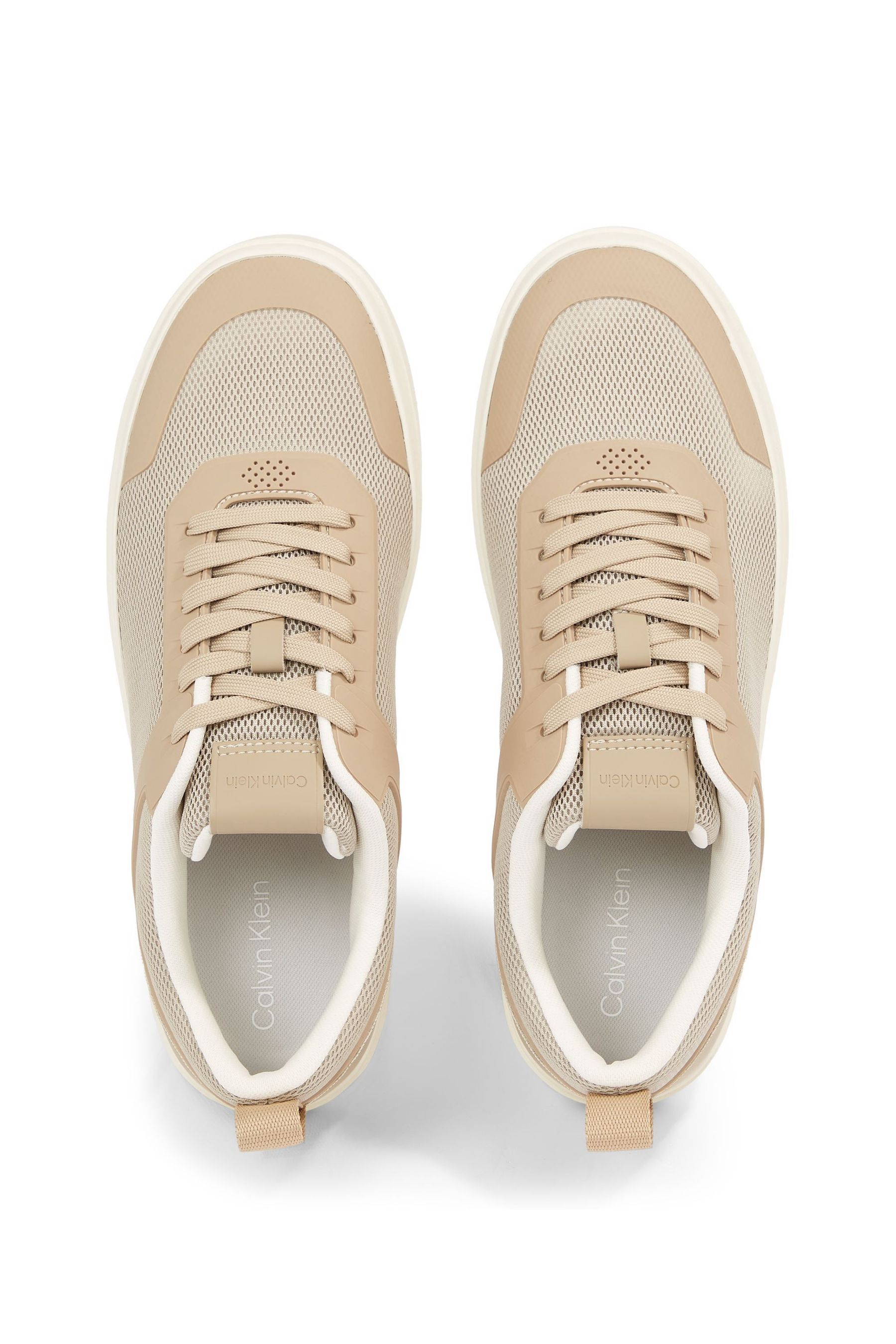 Calvin Klein Grey Low Top Lace Up Knit Trainers