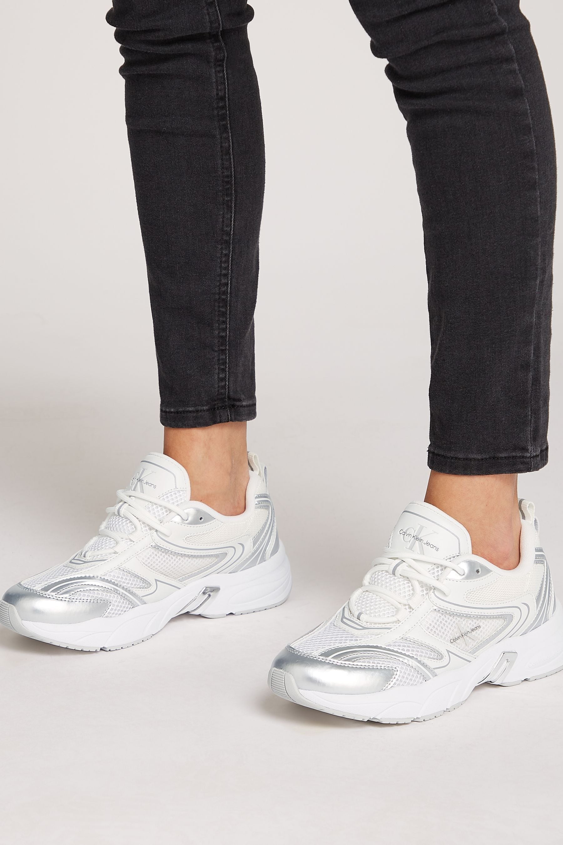 Calvin klein white trainers new arrivals