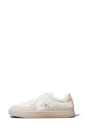 Calvin Klein White/Aqua Blue Classic Cupsole Low Lace-Up Trainers - Image 2 of 5