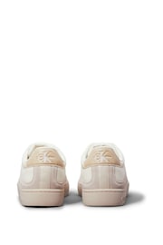 Calvin Klein White/Aqua Blue Classic Cupsole Low Lace-Up Trainers - Image 4 of 5