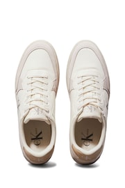 Calvin Klein White/Aqua Blue Classic Cupsole Low Lace-Up Trainers - Image 5 of 5