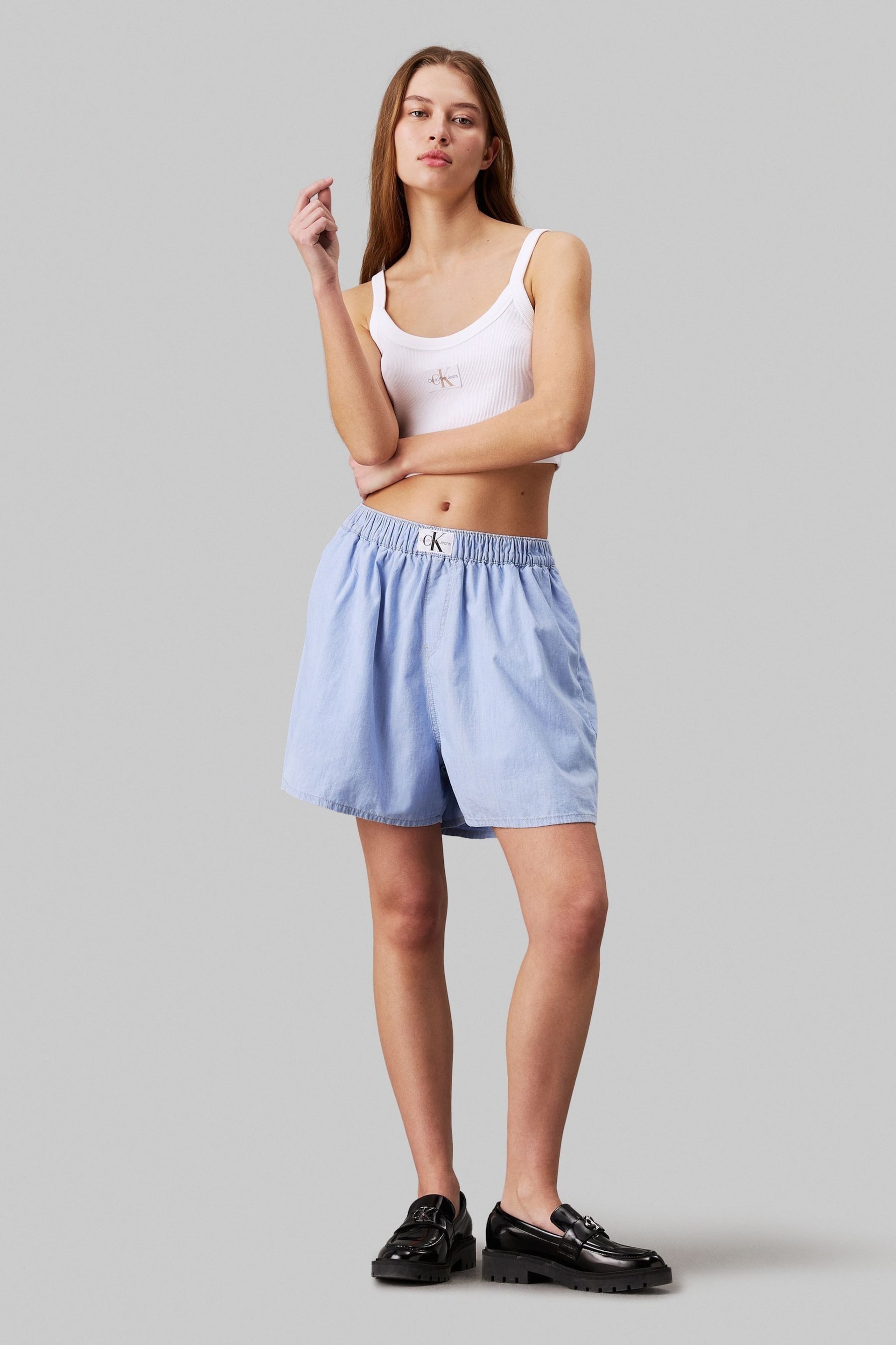 Calvin Klein Jeans Blue Denim Boxer Shorts - Image 1 of 5