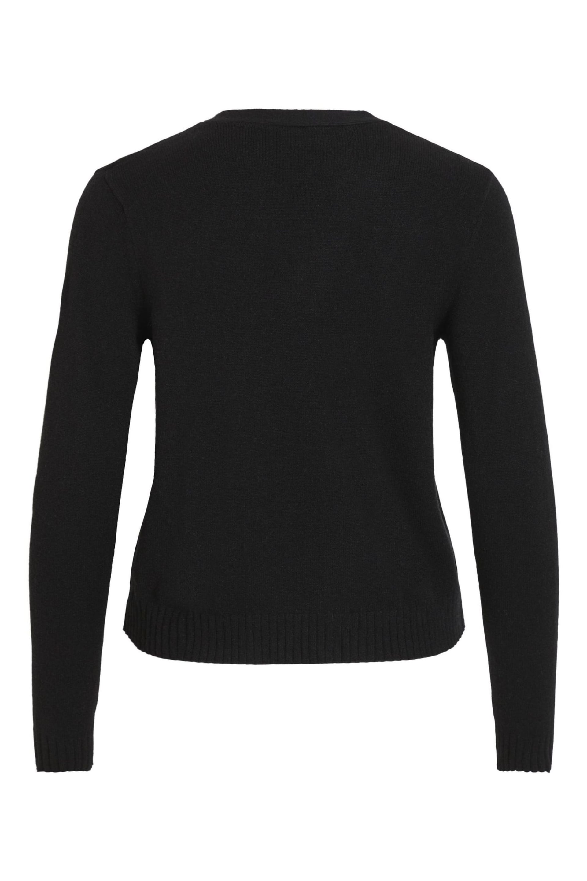 VILA Black Long Sleeve Cropped Cardigan - Image 4 of 4