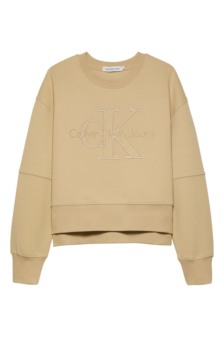 Calvin Klein Green Monogram Outline Sweatshirt - Image 1 of 3