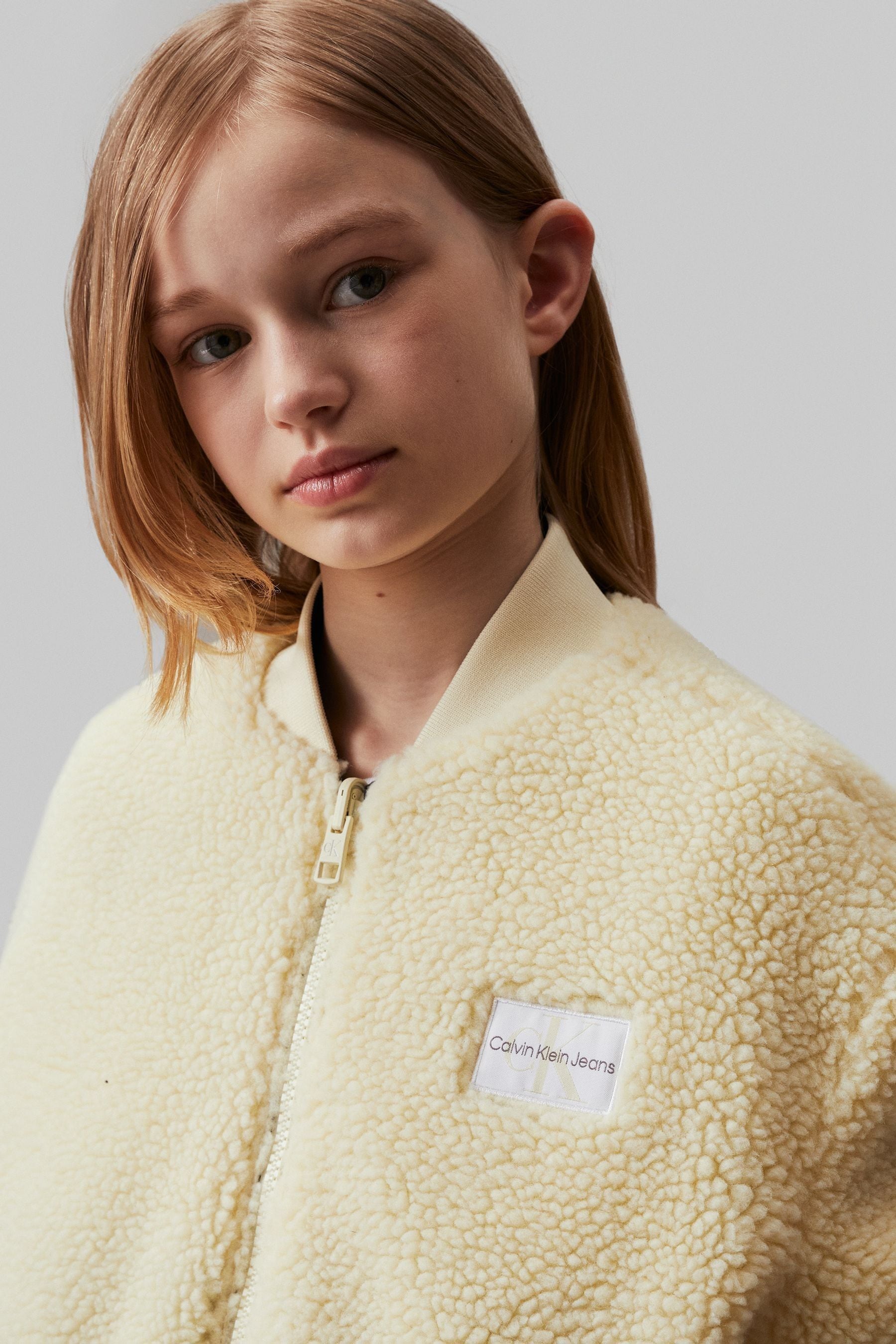 Buy Calvin Klein Natural Reversible Teddy Bomber Jacket from Next Luxembourg