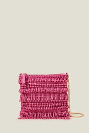 Accessorize Pink Hand-Beaded Tassel Bag - Image 2 of 4