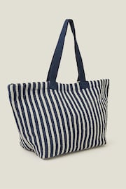 Accessorize Blue Stripe Tassel Tote Bag - Image 3 of 3