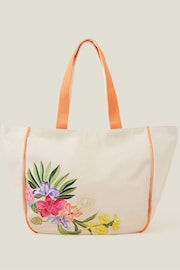 Accessorize Natural Embroidered Tote Bag - Image 2 of 3