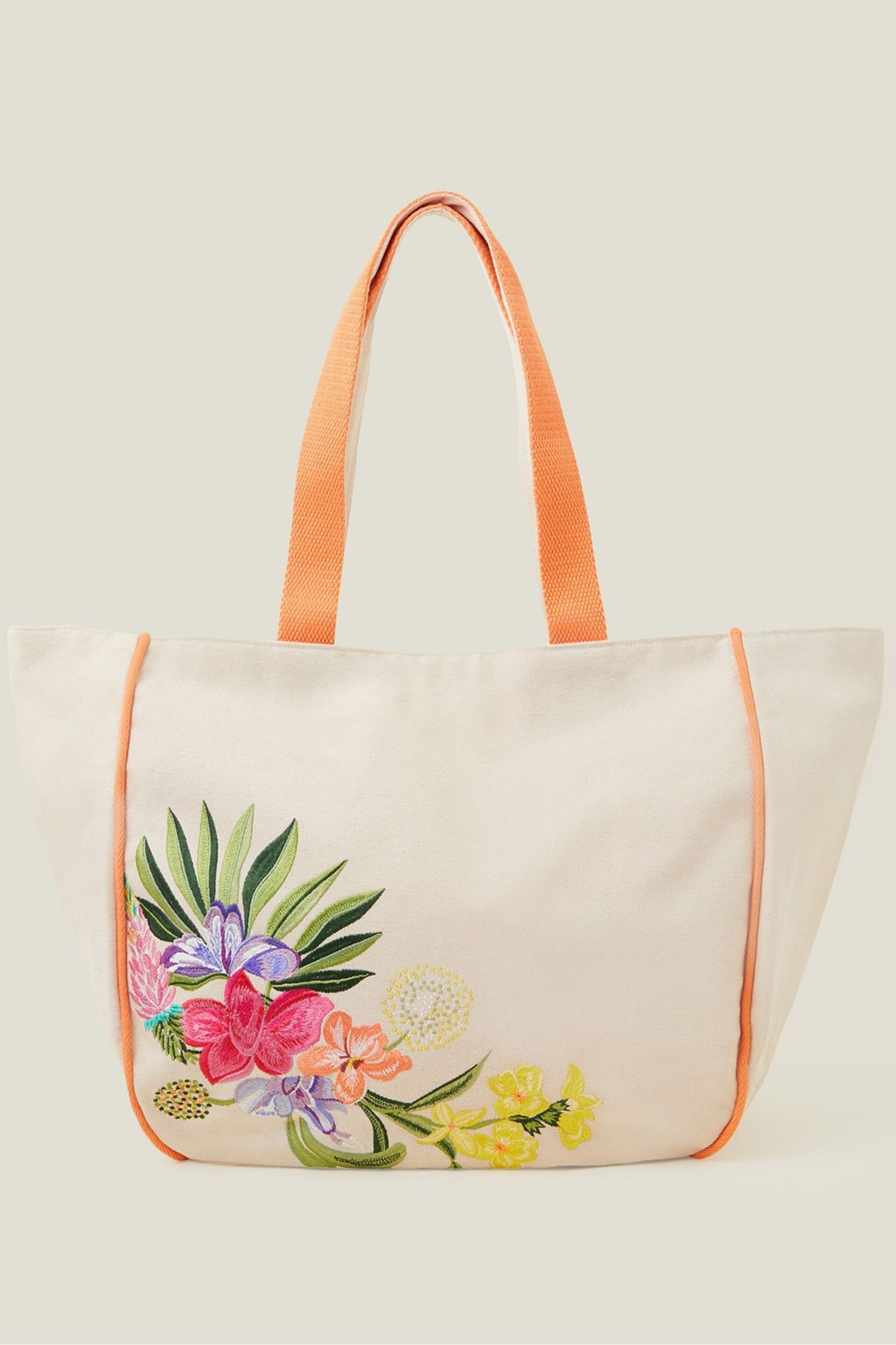 Accessorize Natural Embroidered Tote Bag - Image 2 of 3