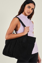 Accessorize Black Large Cord Shopper Bag - Image 1 of 3
