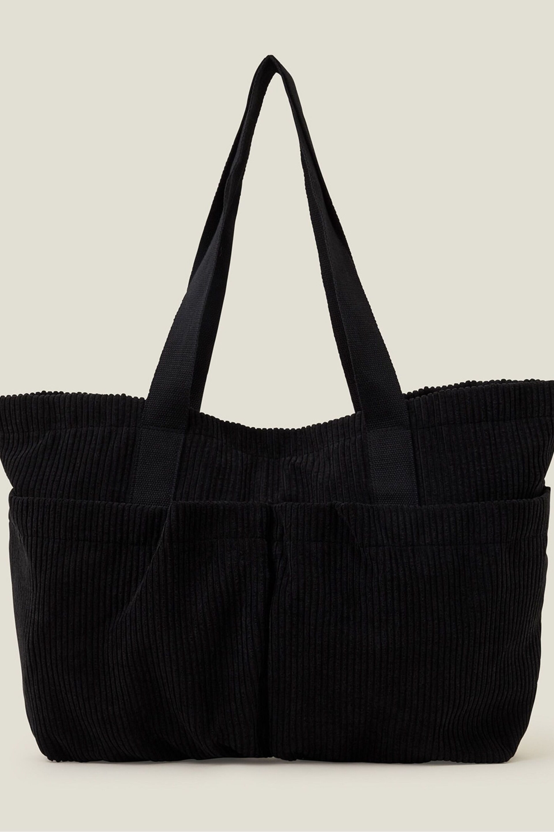 Accessorize Black Large Cord Shopper Bag - Image 2 of 3