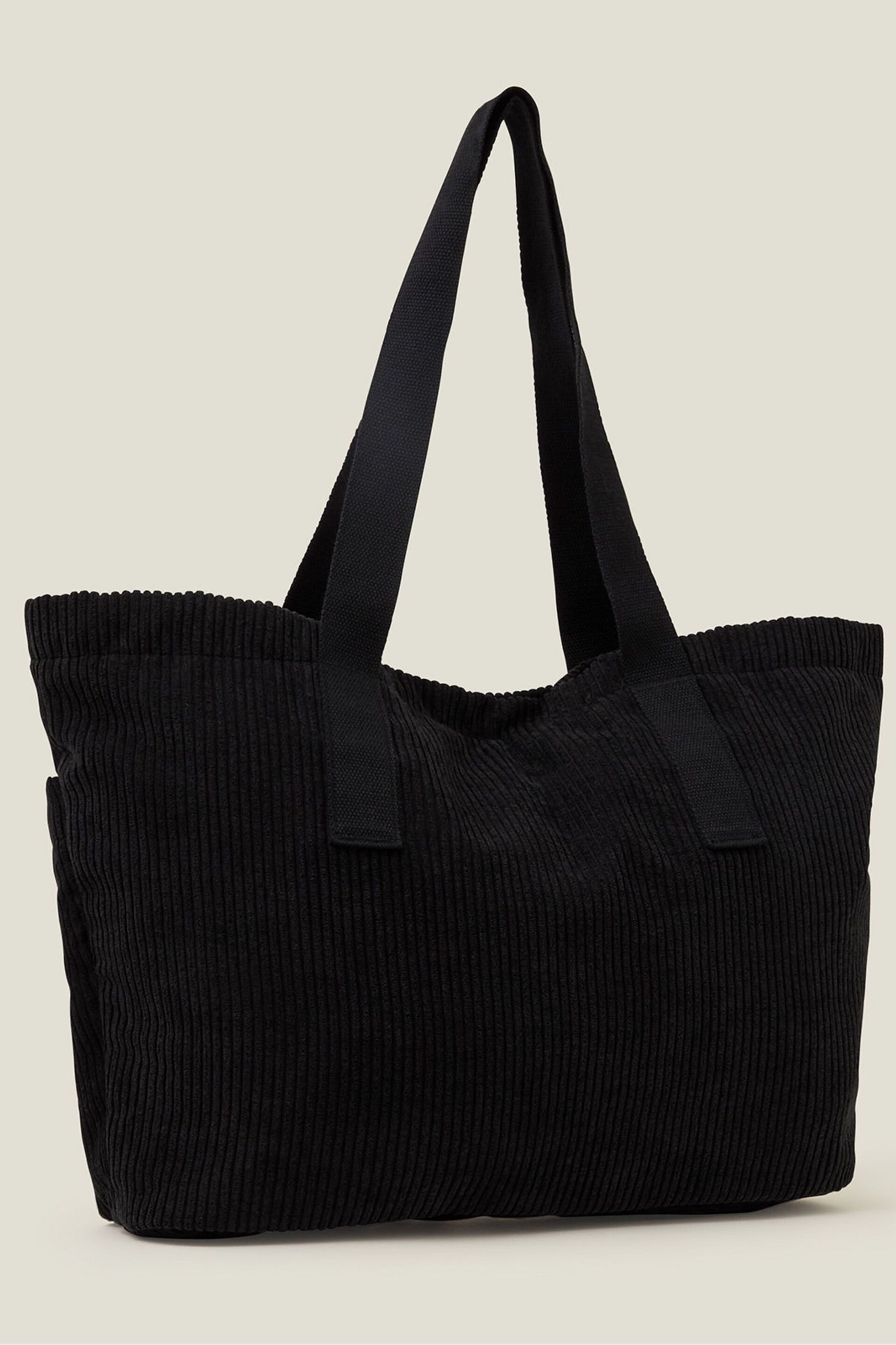 Accessorize Black Large Cord Shopper Bag - Image 3 of 3