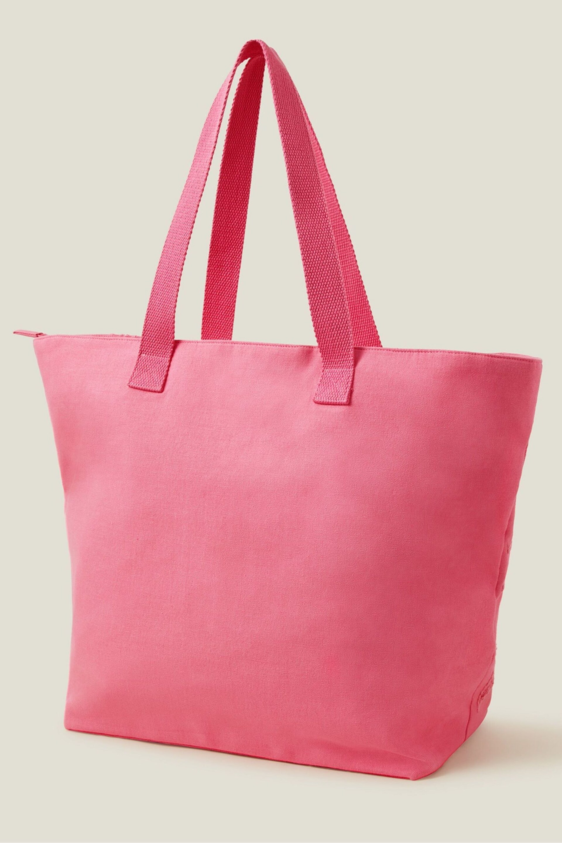 Accessorize Pink Embroidered Shopper Bag - Image 2 of 4