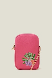 Accessorize Pink Embroidered Phone Bag - Image 1 of 3