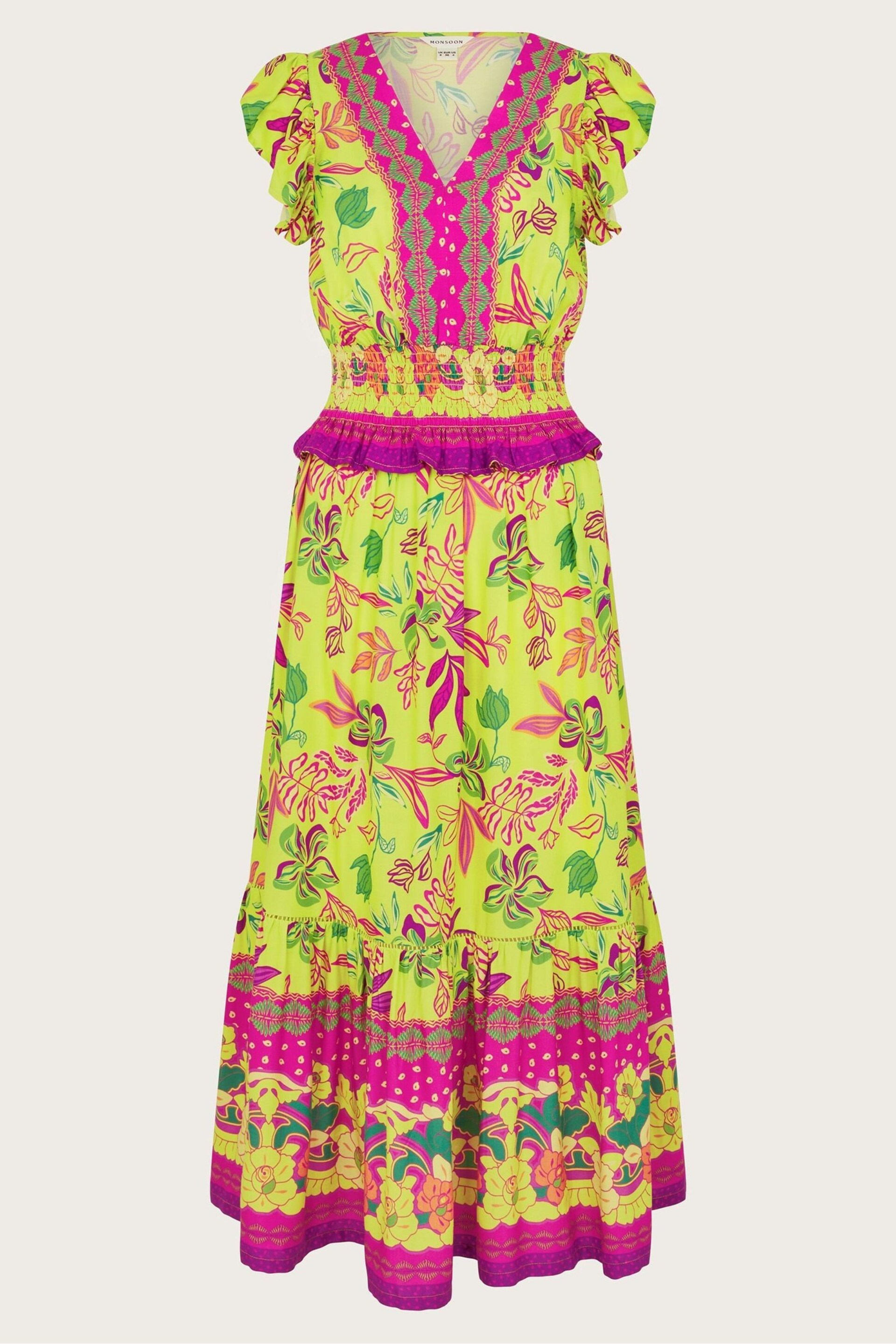 Monsoon Green Vita Floral Dress - Image 6 of 6