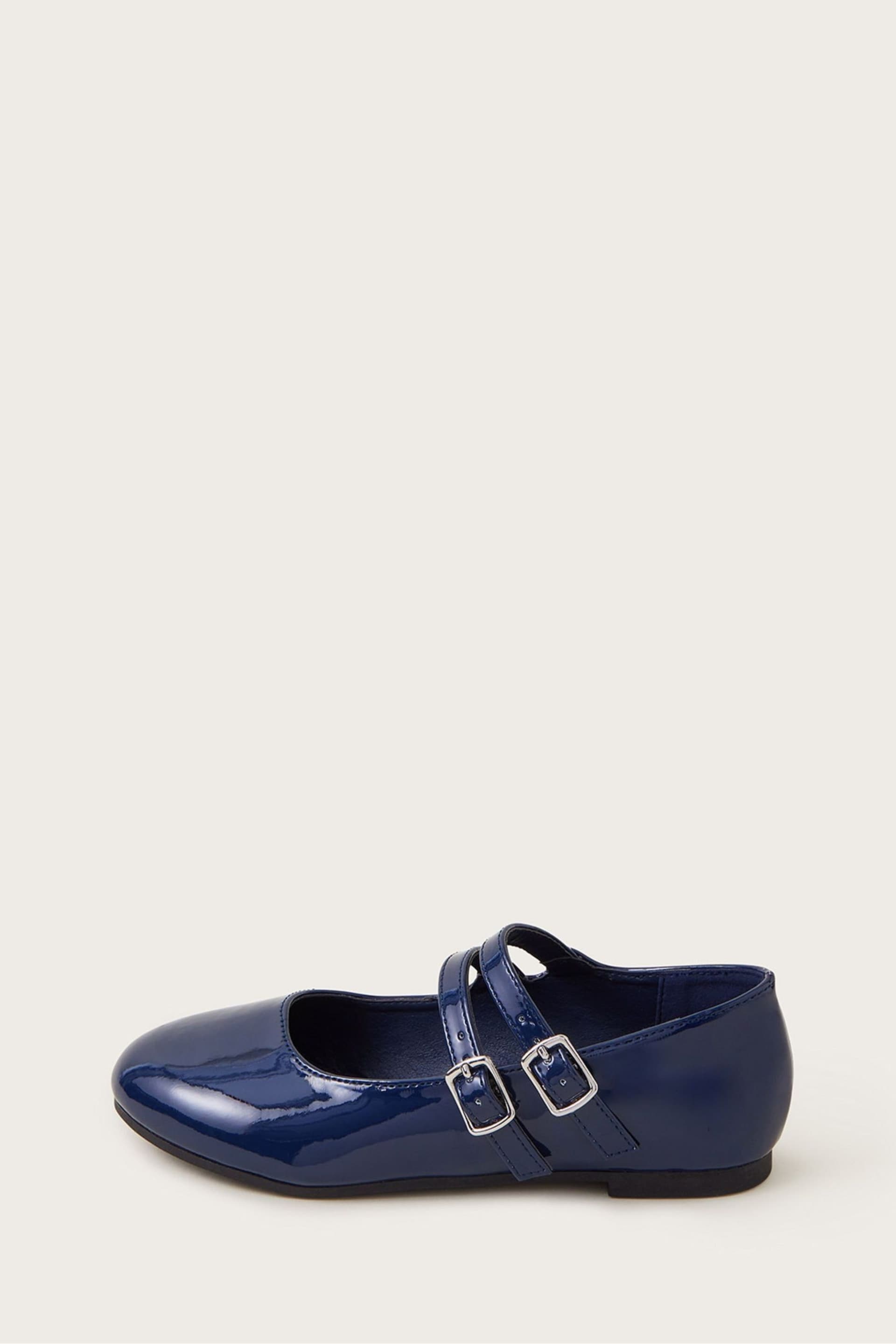 Monsoon Blue Two Strap Patent Ballet Flats - Image 1 of 3