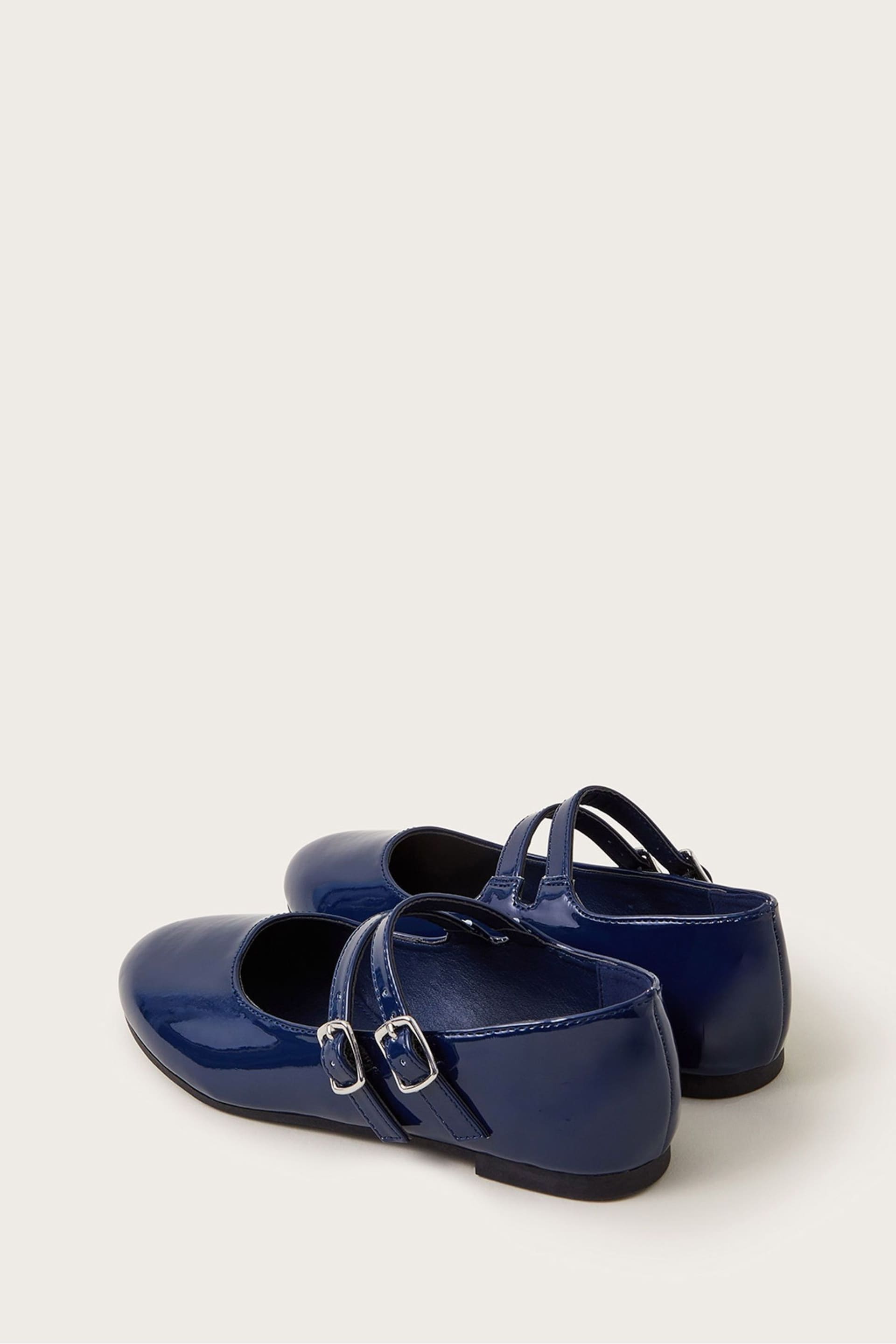 Monsoon Blue Two Strap Patent Ballet Flats - Image 2 of 3