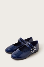 Monsoon Blue Two Strap Patent Ballet Flats - Image 3 of 3