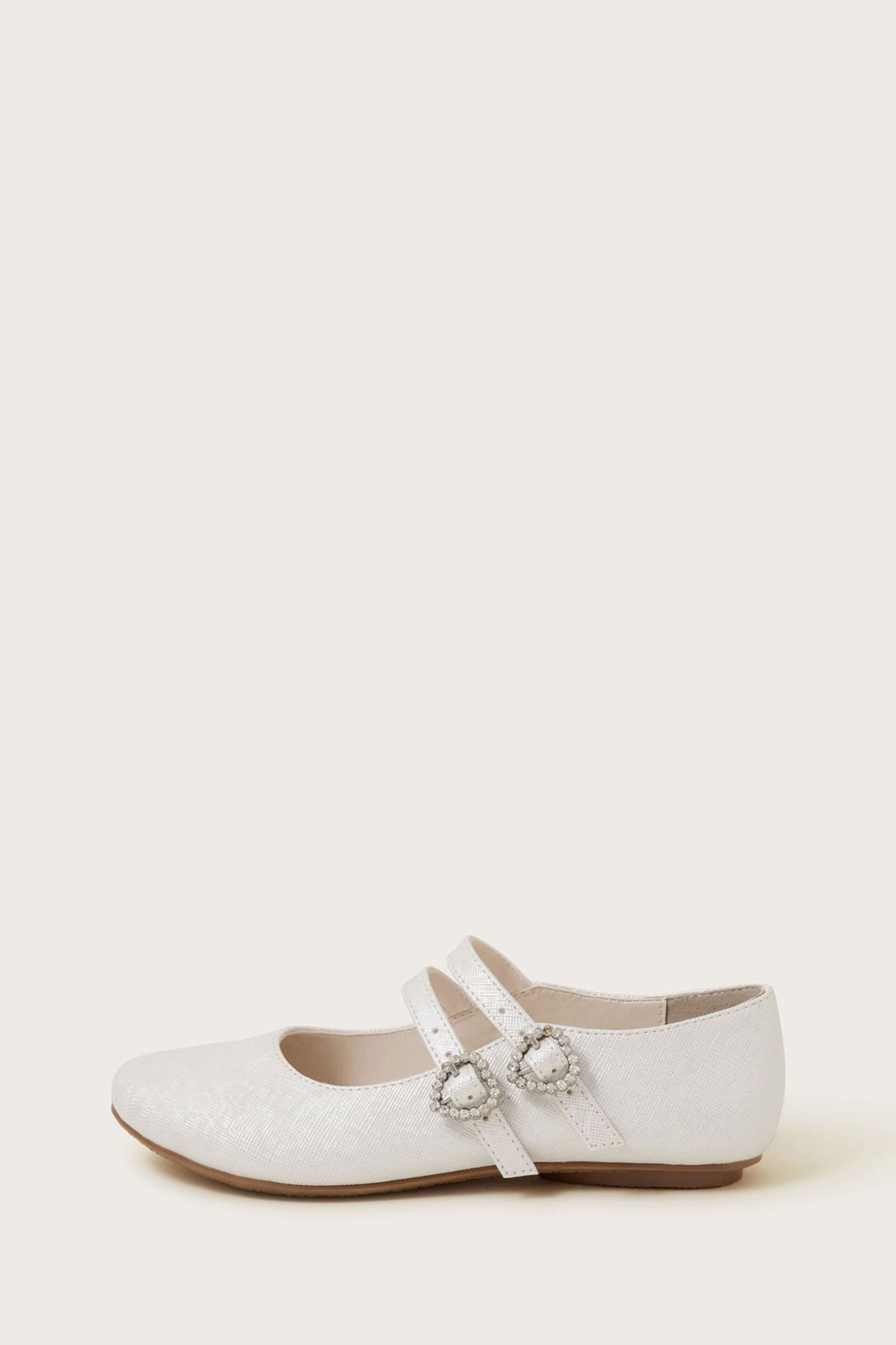 Monsoon Silver Sparkle Two Strap Ballerina Flats - Image 2 of 3