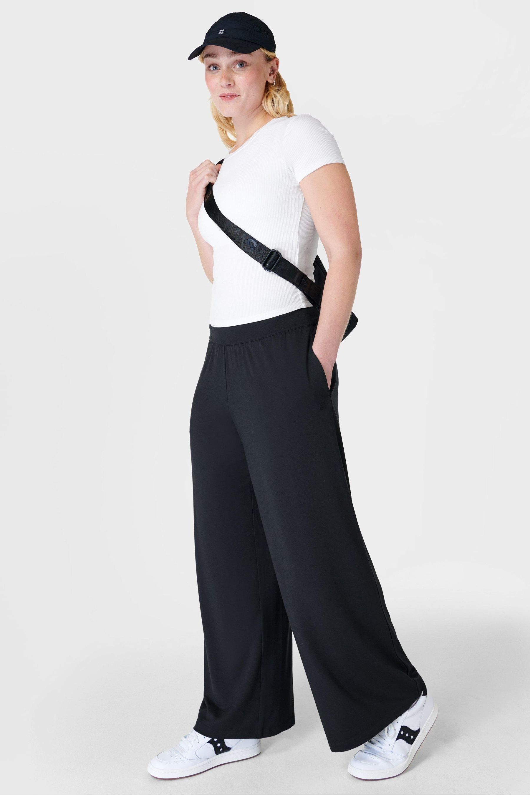 Buy Sweaty Betty Black Modal Wide Leg Trousers from Next Germany