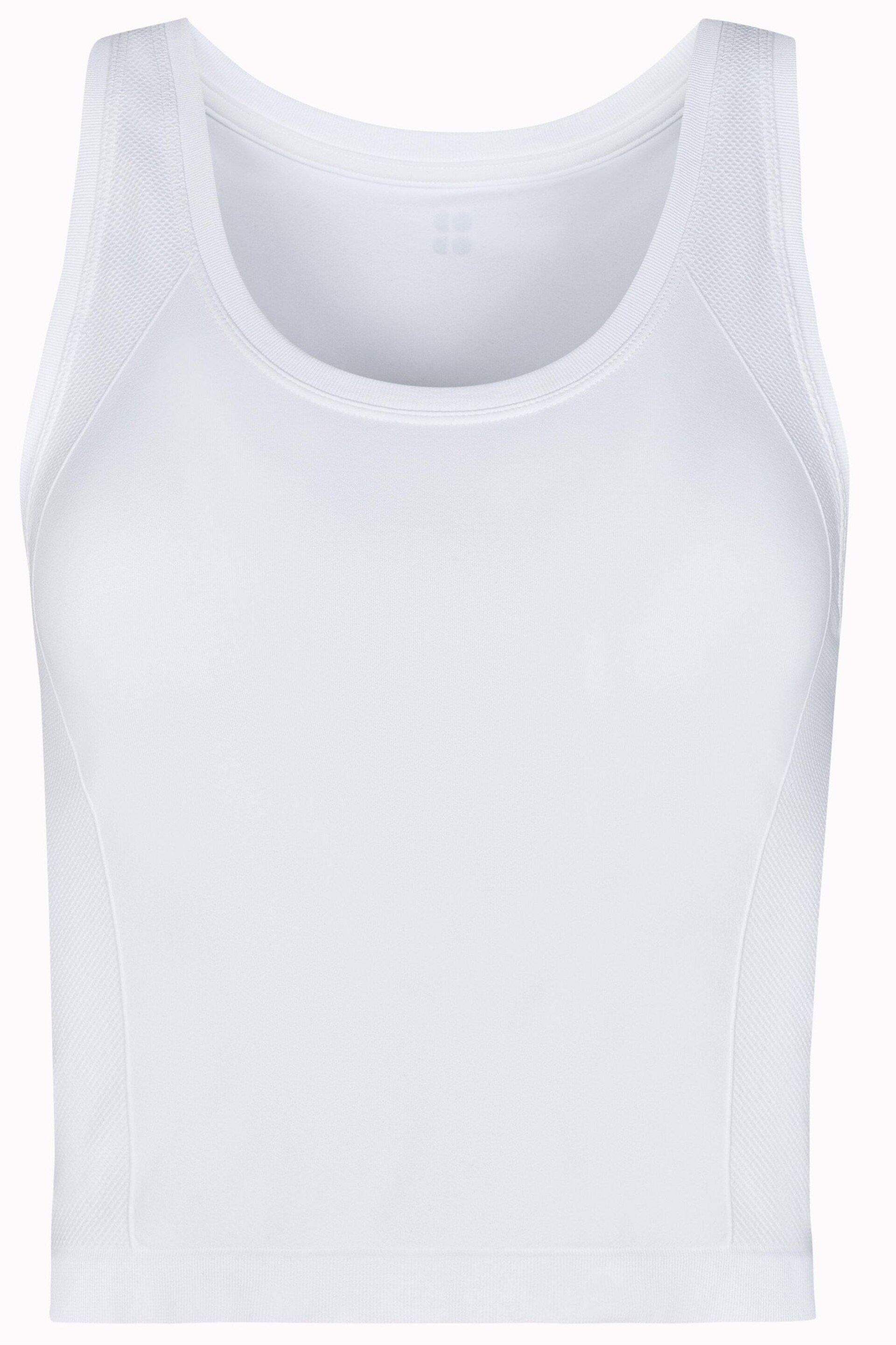 Sweaty Betty White Athlete Crop Seamless Workout Vest - Image 6 of 6