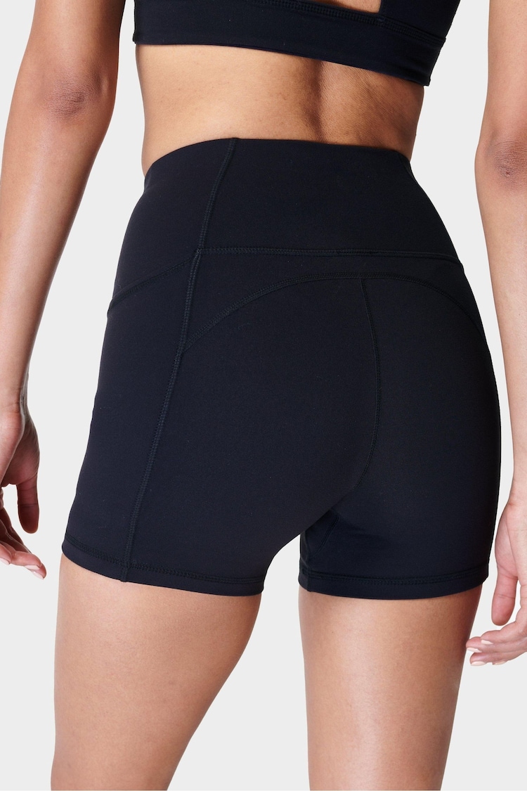 Sweaty Betty Black Supersoft 4" Biker Shorts - Image 2 of 7