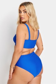 Yours Curve Blue V-Front Bikini Bottoms - Image 3 of 5