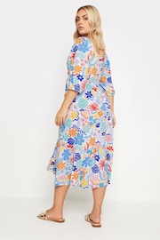 Yours Curve White Abstract Button Front Printed Maxi Dress - Image 4 of 5