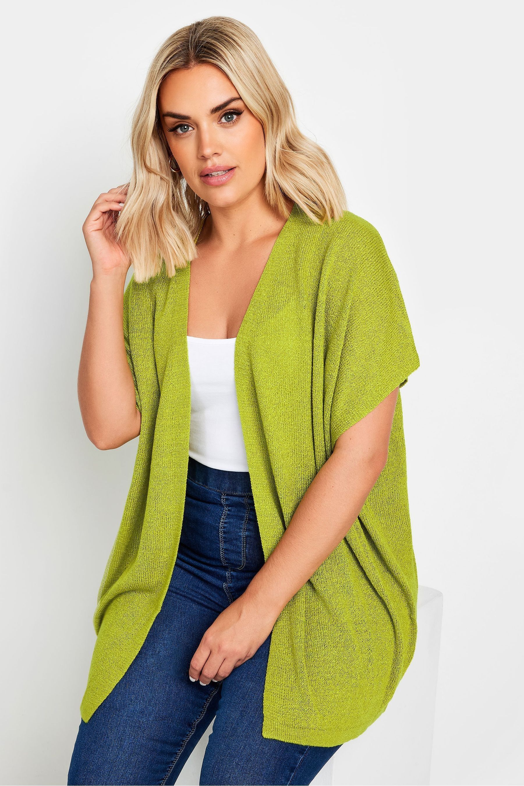 Green short sleeve cardigan sales