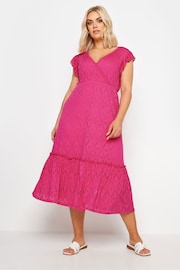 Yours Curve Pink Broderie Anglaise Dress - Image 2 of 5