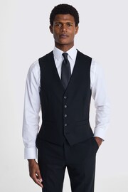 MOSS Black Tailored Fit Half Lined Waistcoat - Image 1 of 3