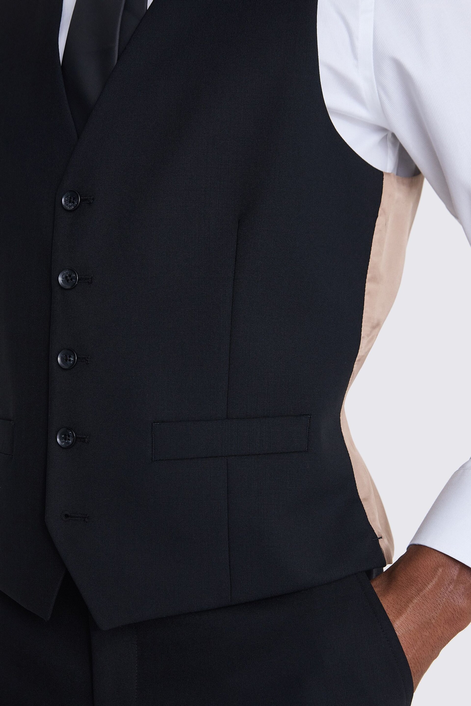 MOSS Tailored Fit Half Lined Black Waistcoat - Image 3 of 3