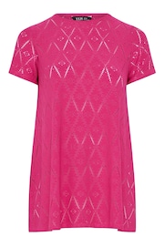 Yours Curve Pink Broderie Swing T-Shirt - Image 5 of 5