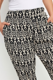 Yours Curve Black Paisley Textured Wide Leg Trousers - Image 4 of 5