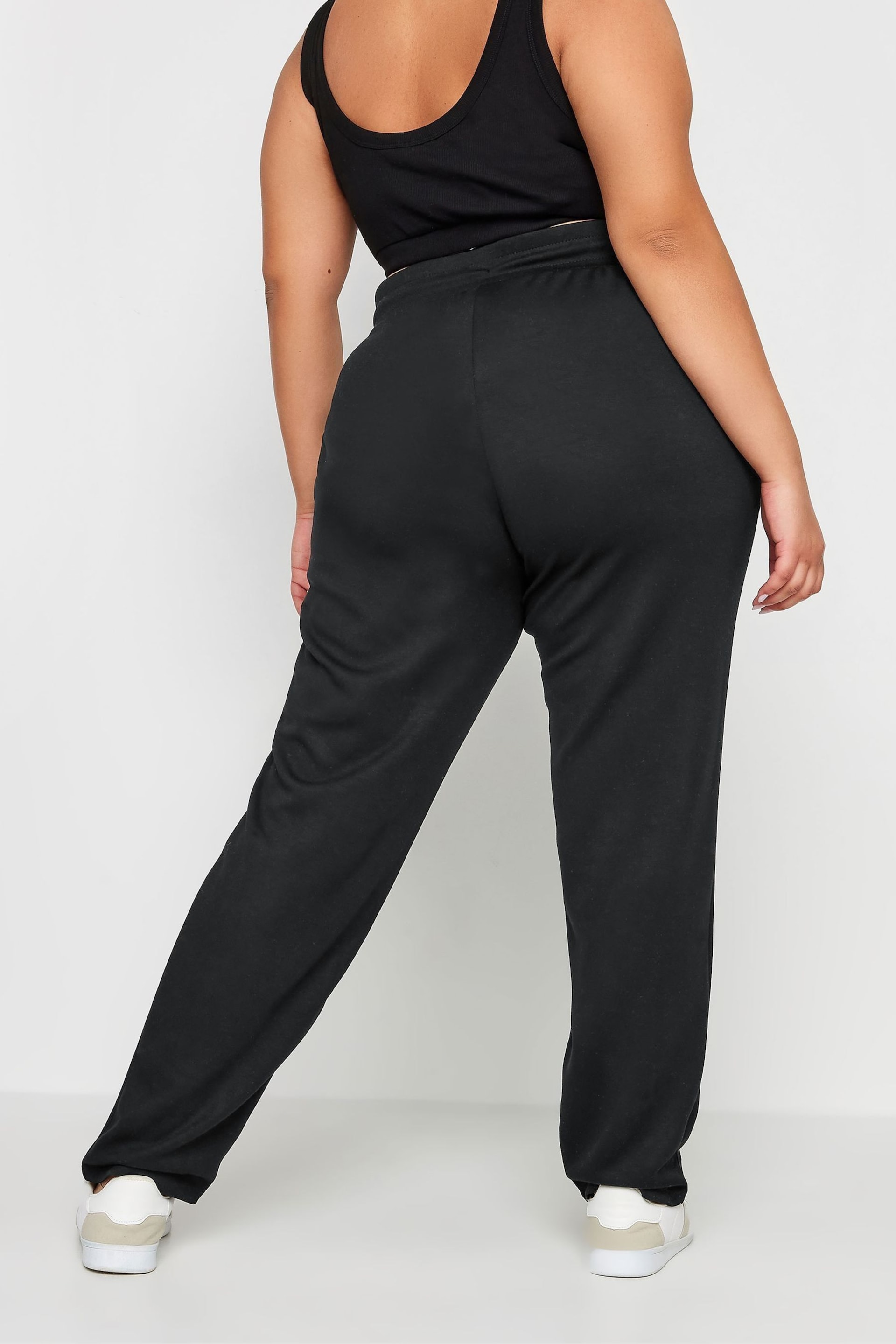 Yours Curve Black Straight Leg Stretch Joggers - Image 3 of 5