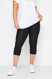 Yours Curve Black Soft Touch Stretch Cropped Leggings - Image 1 of 4