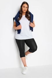 Yours Curve Black Soft Touch Stretch Cropped Leggings - Image 2 of 4