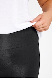 Yours Curve Black Soft Touch Stretch Cropped Leggings - Image 4 of 4