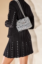 Lipsy Silver Sequin Embellished Multiway Crossbody Bag - Image 2 of 4