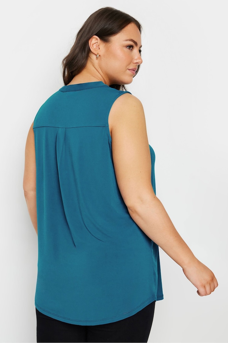 Yours Curve Blue Sleeveless Blouse - Image 2 of 5